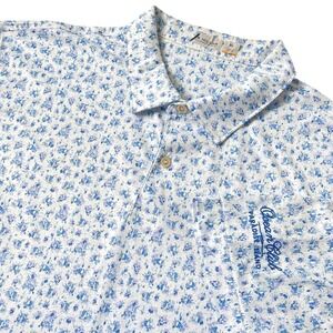 Peter Millar Mens Golf Polo Shirt XL White Blue Bottle AOP Featherweight UPF50